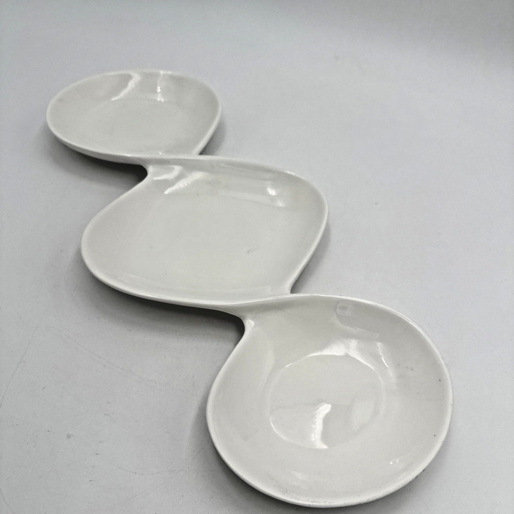 Vintage Wilmax White Porcelain Stylish MCM Appetizer Platter